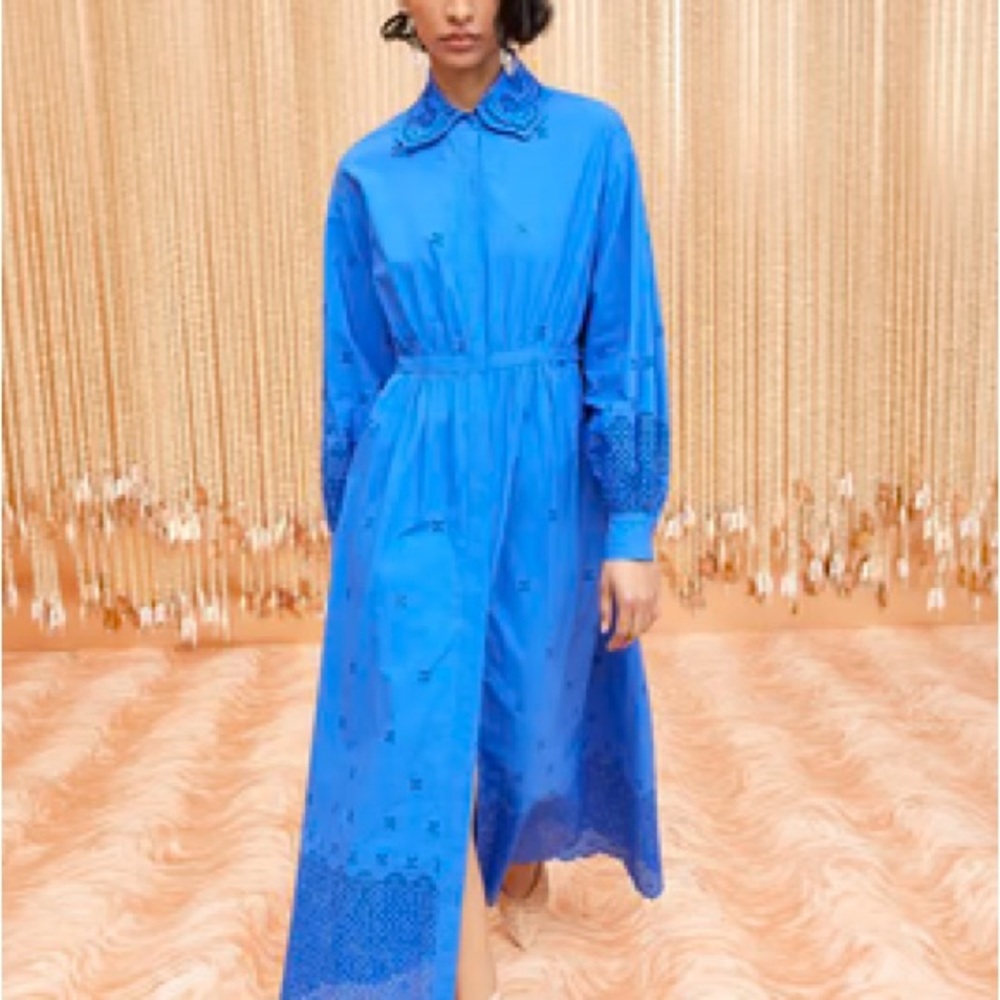 Ulla Johnson Vibrant Blue Long Sleeve Dress